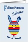Nephew Easter egg bunny - Spanish language card
