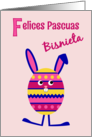 Great granddaughter Easter egg bunny - Spanish language card