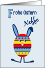 Nephew Easter egg bunny - German language card