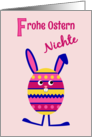 Niece Easter egg bunny - German language card