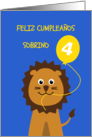 Cute birthday lion 4 nephew - spanish language card