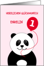 Cute birthday panda 1 granddaughter - german language card