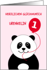 Cute 1st birthday panda great granddaughter - german language card