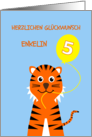 Cute 5th birthday tiger granddaughter - german language card