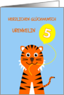 Cute 5th birthday tiger great granddaughter - german language card