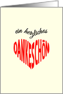 Dankeschn red heart thank you - german language card