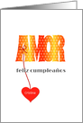 Spanish language birthday Amor card