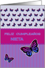 Happy Birthday spanish granddaughter butterflies card