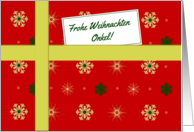 Frohe Weihnachten - For Uncle German language Christmas parcel card