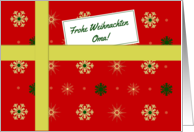 Frohe Weihnachten - For Grandma German language Christmas parcel card