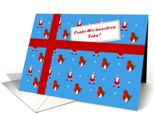 Frohe Weihnachten - For Son German language Christmas parcel card