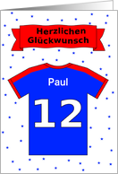 12th birthday t-shirt custom name - German language card