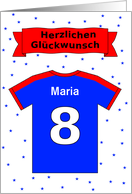 8th birthday t-shirt custom name - German language card