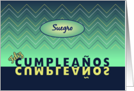 Birthday blue-green chevrons father-in-law - Spanish language card