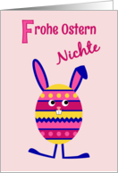 Niece Easter egg bunny - German language card