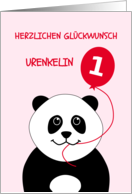 Cute 1st birthday panda great granddaughter - german language card