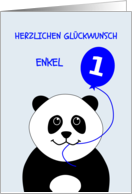 Cute 1st birthday panda grandson - german language card