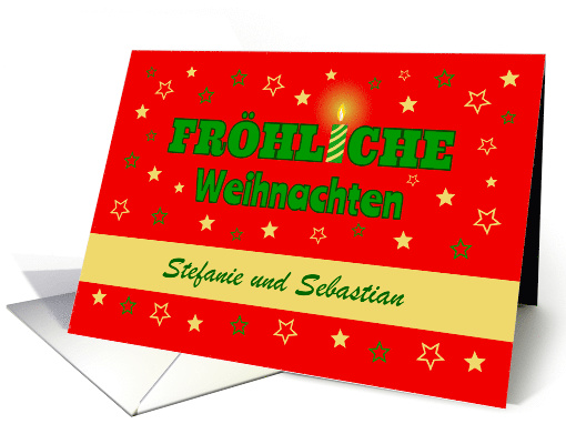 Frhliche Weihnachten custom name Christmas - german language card