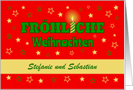 Frhliche Weihnachten custom name Christmas - german language card