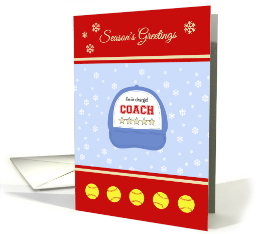 Softball coach season's greetings humor card (1449880)