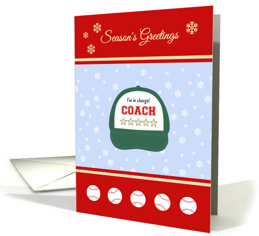 Baseball coach season's greetings humor card (1451328)