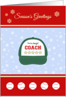 Baseball coach season’s greetings humor card