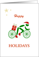 Happy Holidays festive cyclist card