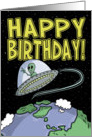 Cartoon Birthday Card: Out of this world card