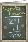 Chalk Board Birthday Wishes, 25th Birthday Lesson card