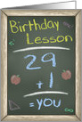 Chalk Board Birthday Wishes, 30th Birthday Lesson card