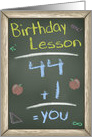 Chalk Board Birthday Wishes, 45th Birthday Lesson card