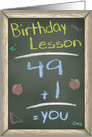 Chalk Board Birthday Wishes, 50th Birthday Lesson card