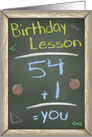 Chalk Board Birthday Wishes, 55th Birthday Lesson card