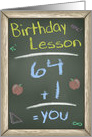 Chalk Board Birthday Wishes, 65th Birthday Lesson card