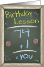 Chalk Board Birthday Wishes, 75th Birthday Lesson card