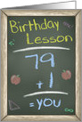 Chalk Board Birthday Wishes, 80th Birthday Lesson card