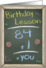 Chalk Board Birthday Wishes, 85th Birthday Lesson card
