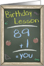 Chalk Board Birthday Wishes, 90th Birthday Lesson card