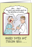 Funny Get Well Card: Routine Shot card