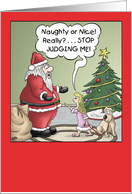 Funny Christmas Card: Stop Judging card