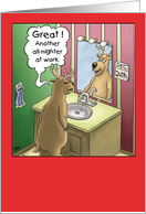 Funny Christmas Card: Working Christmas Eve card