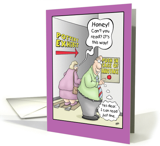 Anniversary humor, Push in case of Annoyance Button for Husband card