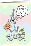 Cartoon Easter Bunny, Peaceful Easter card