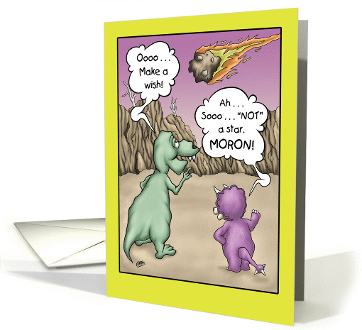 Dinosaur Birthday Humor, Wish upon a star card (1376778)