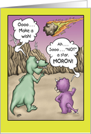 Dinosaur Birthday Humor, Wish upon a star card
