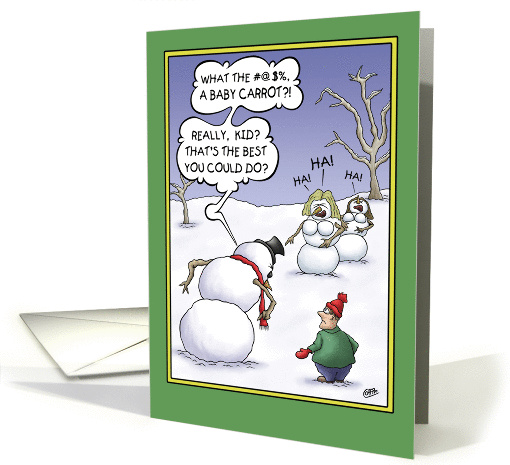 Snowman Holiday Humor, Size Matters card (1377242)