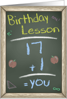 Chalk Board Birthday Wishes, 18th Birthday Lesson card