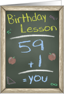 Chalk Board Birthday Wishes, 60th Birthday Lesson card