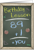 Chalk Board Birthday Wishes, 90th Birthday Lesson card