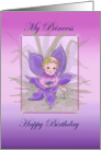 My Princess, Happy birthday fairy card with purple orchid card